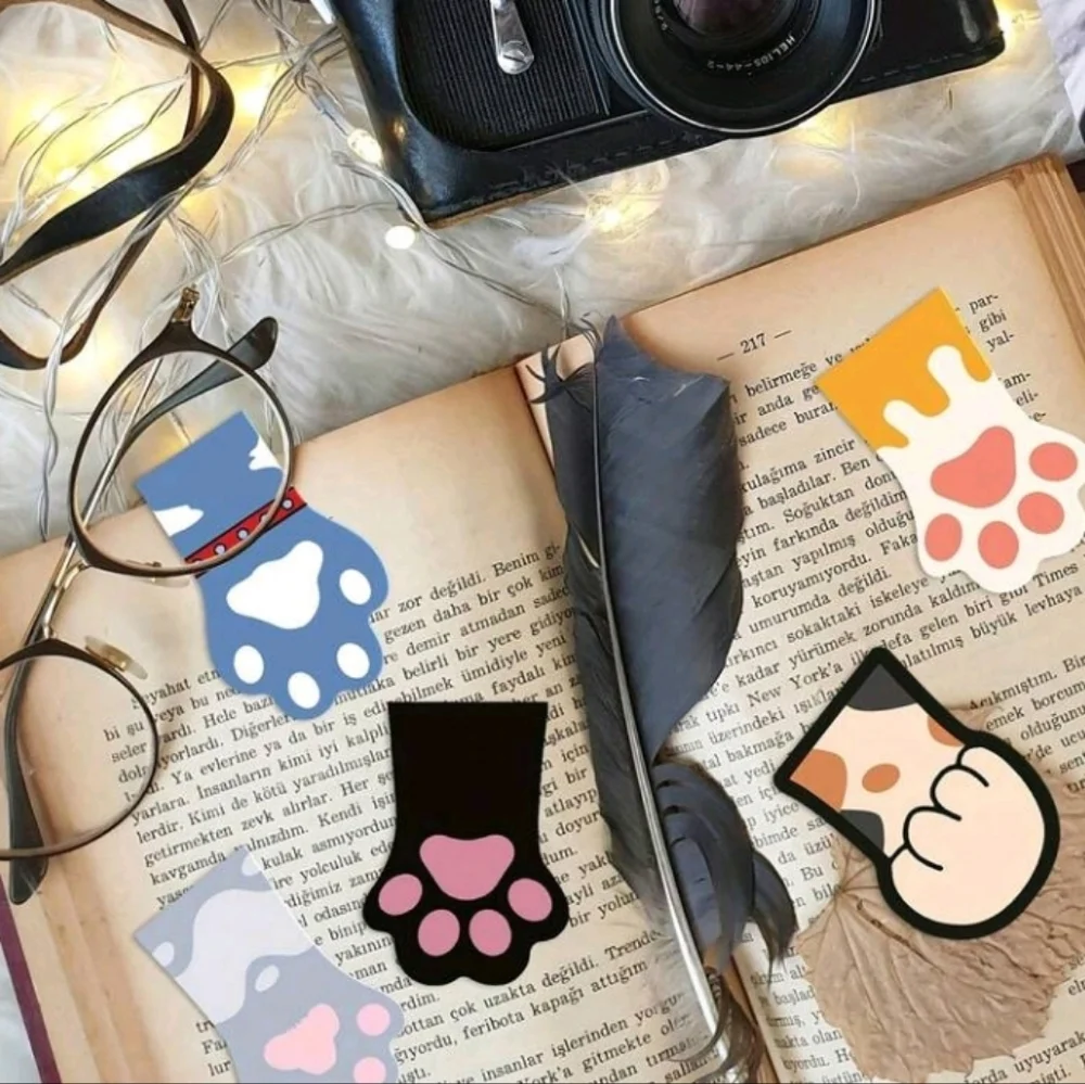 Cat Paws Magnetic Bookmark Set Of 5